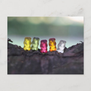Carte Postale Diversité colorée Ours de gomme Photographie