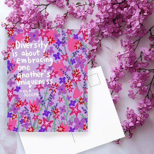 Carte Postale Diversité Embrasser l'unicité Citation Ola Joseph