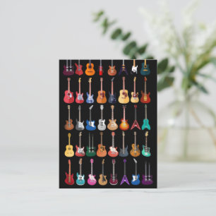 Carte Postale Diversité Guitare Chemise Guitare Musique Lover Gu