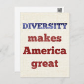 Carte Postale DIVERSITY Makes America Great Postcard (Devant / Derrière)