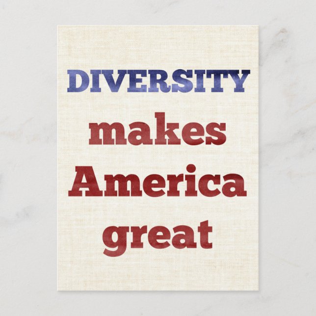 Carte Postale DIVERSITY Makes America Great Postcard (Devant)