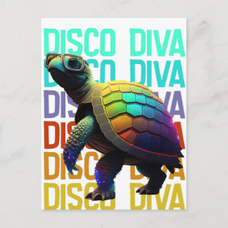 Carte Postale Diverticuleuse Tortue Disco