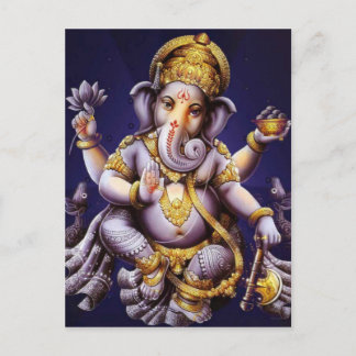 Carte Postale Divinité indoue d'éléphant asiatique de Ganesh