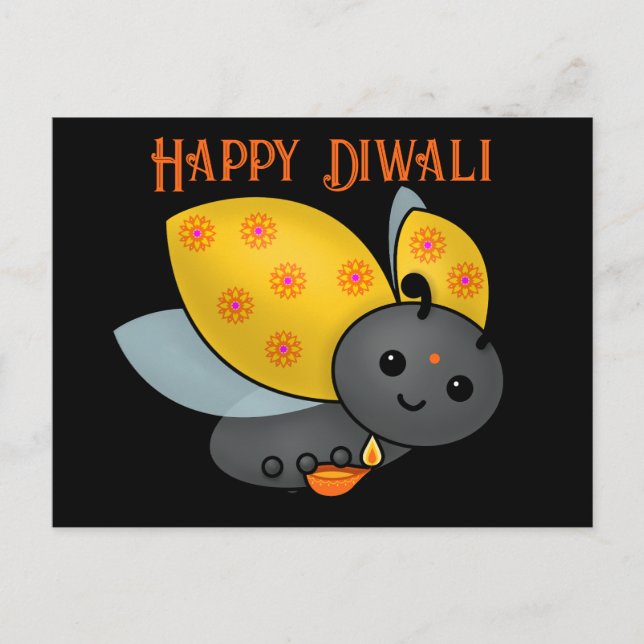 Carte Postale Diwali coccinelle avec Deepa (Devant)