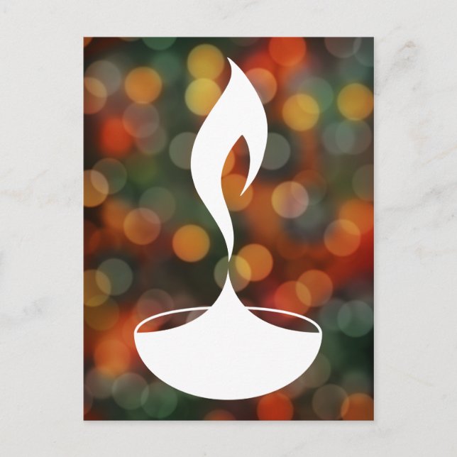 Carte Postale diwali diya bokeh lumières (Devant)