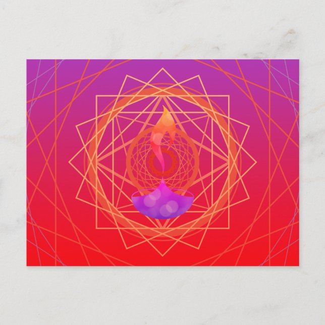 Carte Postale diwali diya salue géographies (Devant)