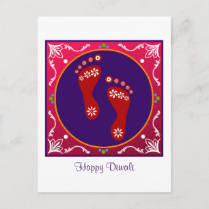 Carte Postale Diwali Rangoli Coloré Avec Empreinte