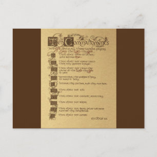 Carte Postale dix commandements