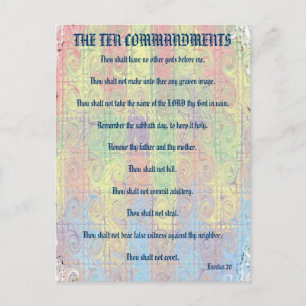 Carte postale Dix Commandements