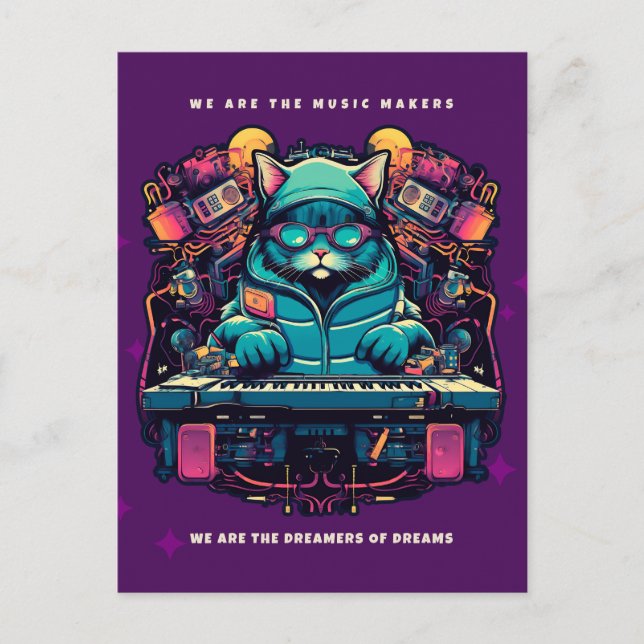 Carte postale DJ CAT, MUSIC MAKERS DREAMERS OF DRE (Devant)