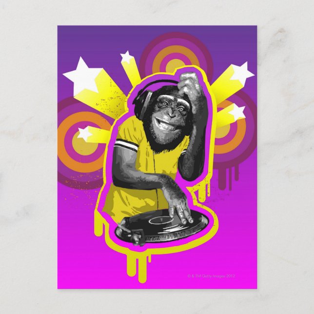 Carte Postale DJ Chimpanzé (Devant)