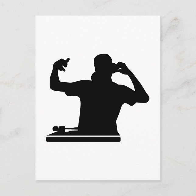 Carte Postale DJ Tourne-disques club (Devant)