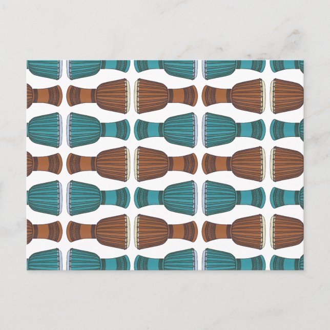 Carte Postale Djembe Drum Motif (Devant)