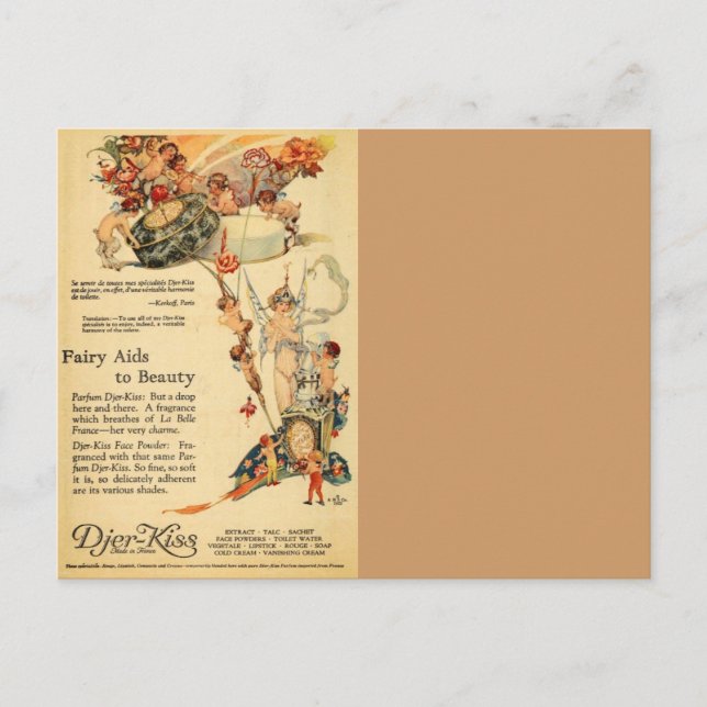 Carte Postale Djer Fairy Aid Français Parfum (Devant)