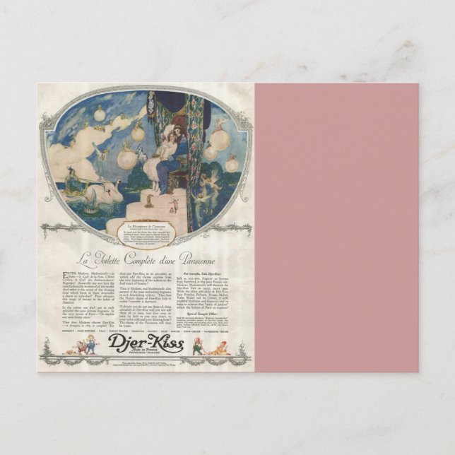 Carte Postale Djerkiss Romantique Français Parfum Ad (Devant)