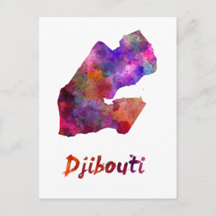 Carte Postale Djibouti en aquarelle