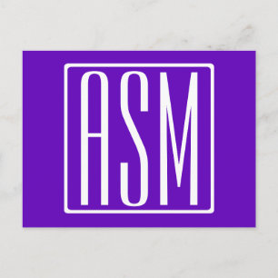 Carte Postale do-it-yourself   Bold Modern 3 Initiales Monogramm