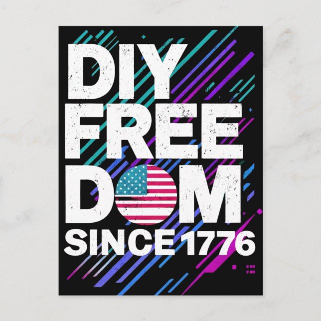 Carte Postale do-it-yourself Liberté Depuis 1776" Design Texte (Devant)