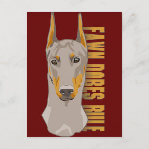 Carte Postale Doberman Head, Fawn Dogs Rule