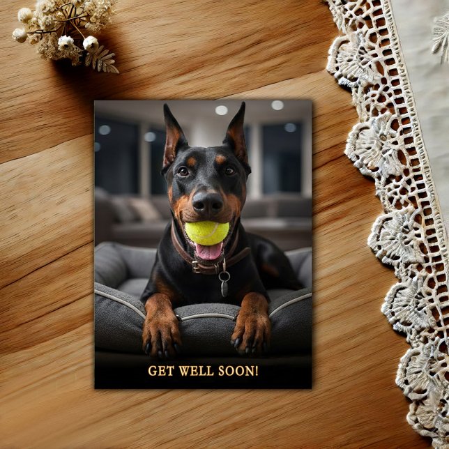 Carte postale Doberman Pinscher adorable pour un r (Créateur téléchargé)