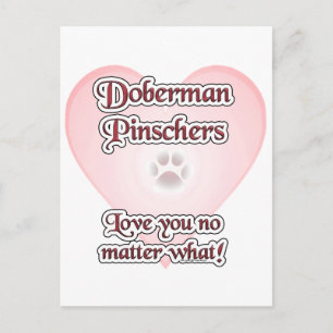 Carte Postale Doberman Pinscher Love, Love Doberman, Love dobie