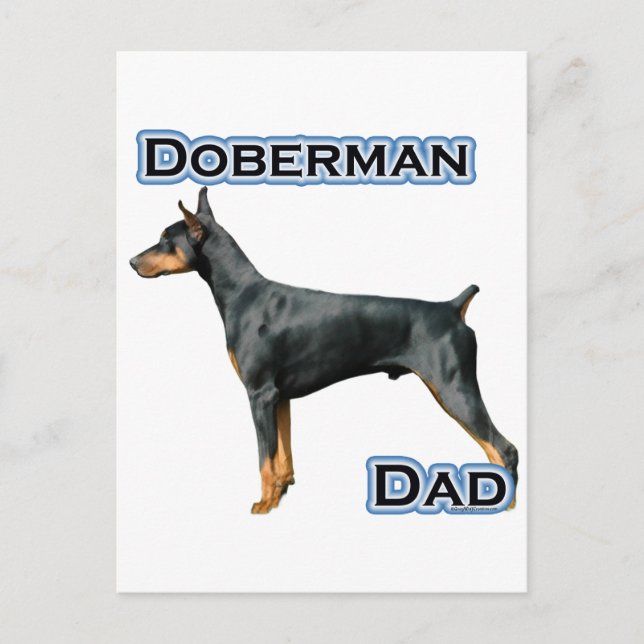 Carte Postale Doberman Pinscher Papa 4 (Devant)
