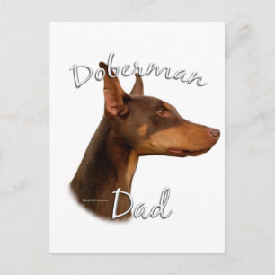 Carte Postale Doberman Pinscher (rouge) Papa 2