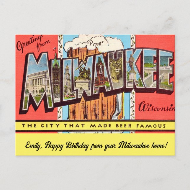 Carte postale d'occasion vintage de Milwaukee (Devant)