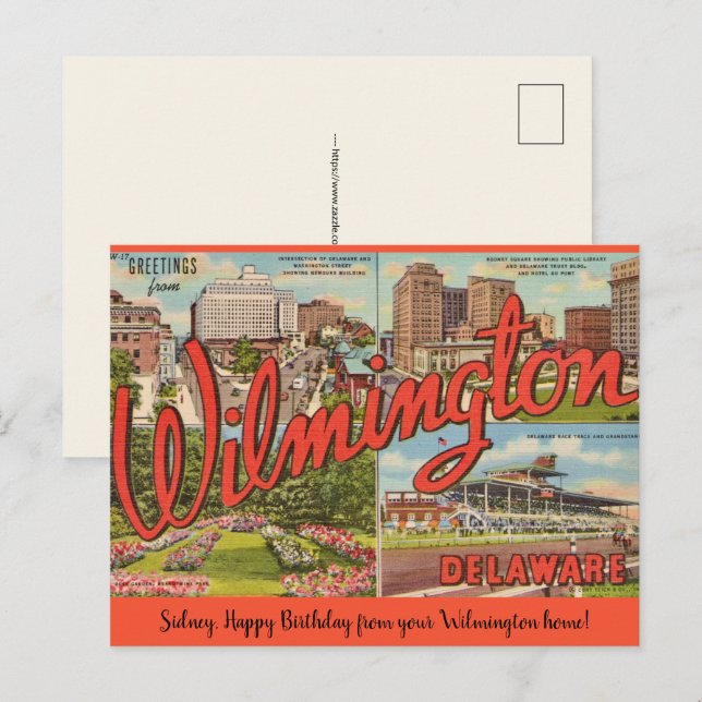 Carte postale d'occasion Wilmington Delaware (Devant / Derrière)