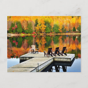 Carte Postale Dock En Bois Sur Le Lac D'Automne