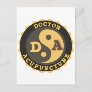 CARTE POSTALE DOCTEUR ACUPUNCTURE DE FLEUR DU LOGO YIN YANG