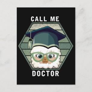Carte Postale Docteur diplômé PHD Lama Alpacas drôle