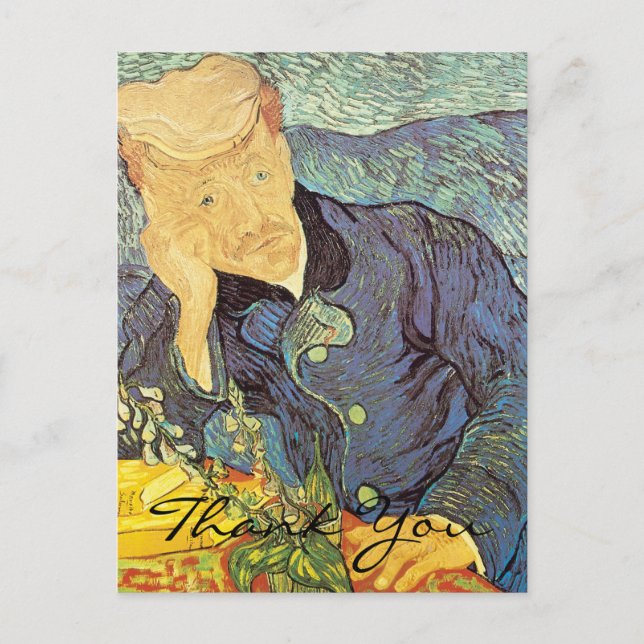 Carte Postale Docteur Gachet Portrait de Van Gogh, Merci (Devant)