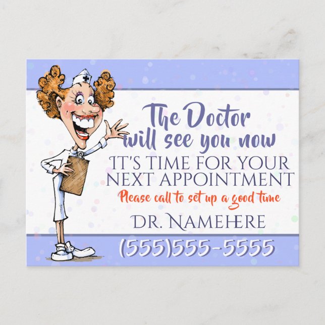 Carte Postale Docteur Medical Appointment Reminder Customizable (Devant)
