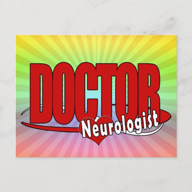 CARTE POSTALE DOCTEUR ROUGE DE LOGO DE NEUROLOGUE GRAND (Devant)