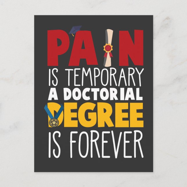 Carte Postale Doctorat Doctorat Doctorat étudiant Docteur Collèg (Devant)