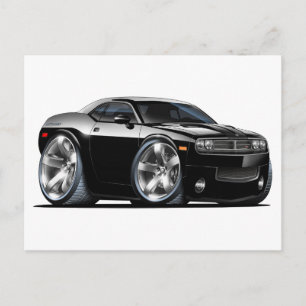 Carte Postale Dodge Challenger Black Car