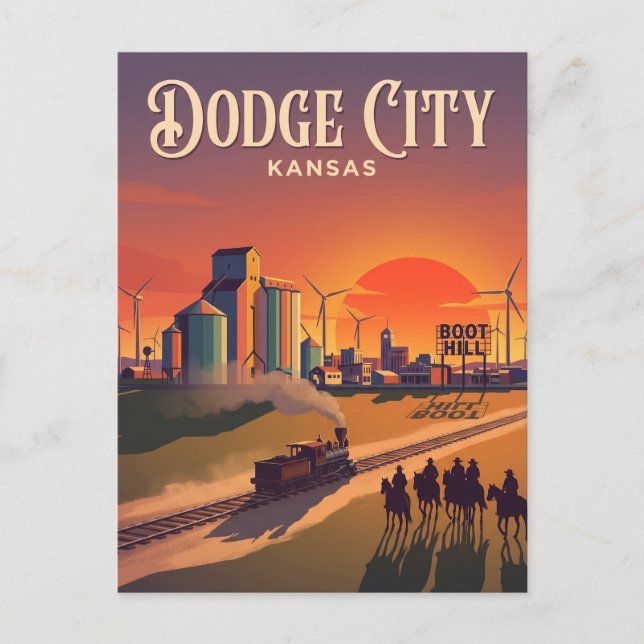 Carte Postale Dodge City Kansas (Devant)