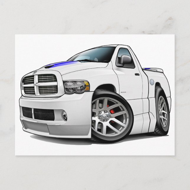 Carte Postale Dodge SRT10 Blancs (Devant)