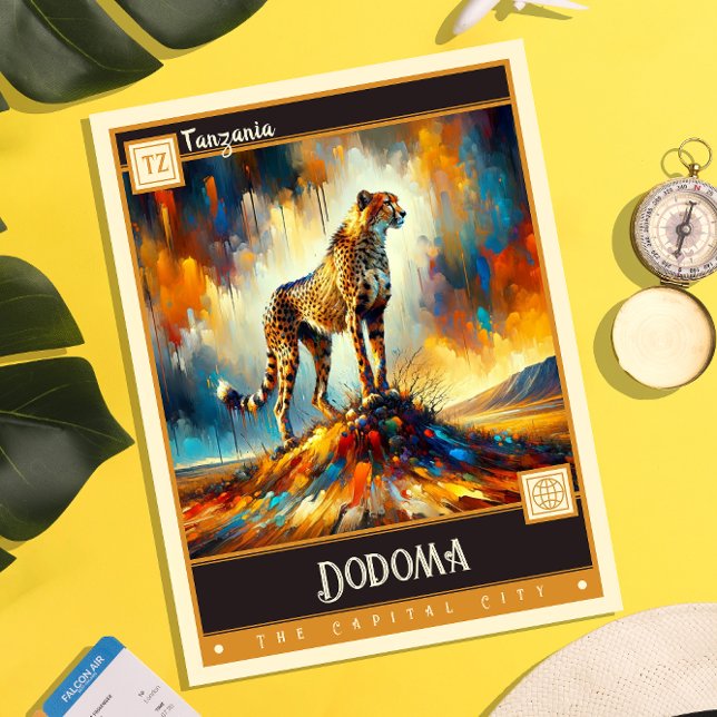 Carte Postale Dodoma, Tanzanie | Peinture Vintage (Créateur téléchargé)