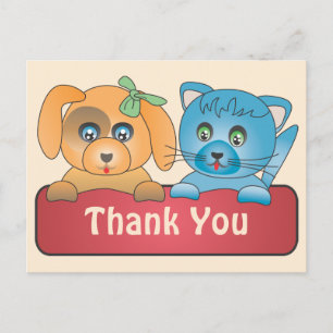 Carte Postale Dog and Cat