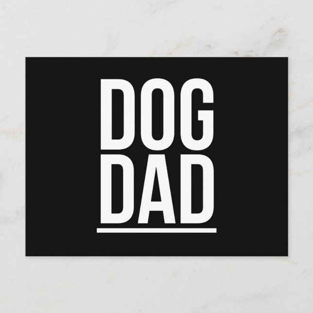 Carte Postale Dog dad funny fathers day gifts white (Devant)