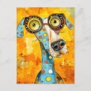 Carte Postale Dog de Playful Pop Art à Bright Hues