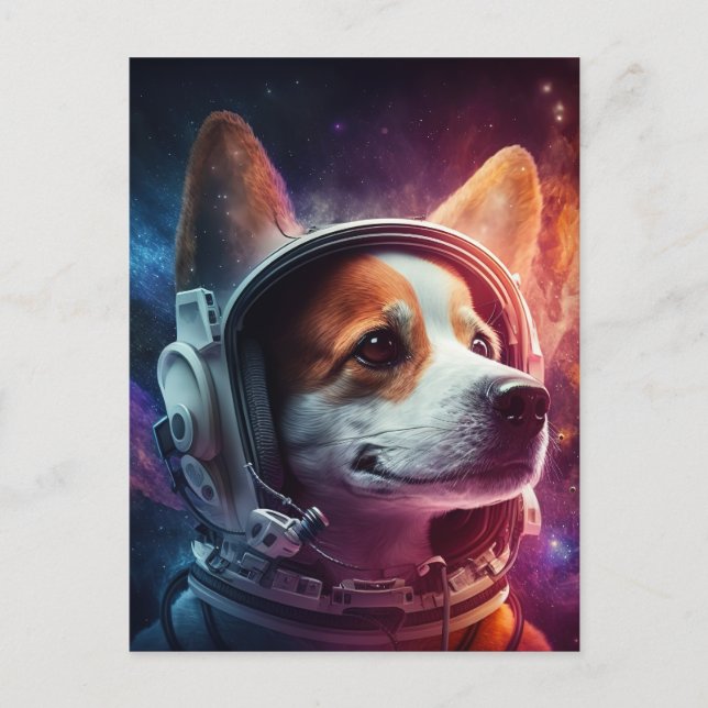 Carte postale Dog in Space Astronaut (Devant)