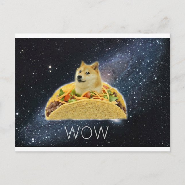 Carte Postale doge space taco meme (Devant)