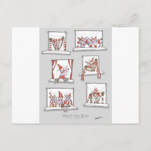 Carte Postale doggy match day rouges