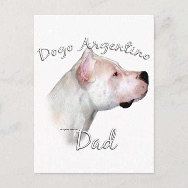 Carte Postale Dogo Argentino Papa 2 (Devant)