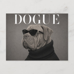 Carte Postale Dogue du Bordeaux Luxe Éditorial de Mode