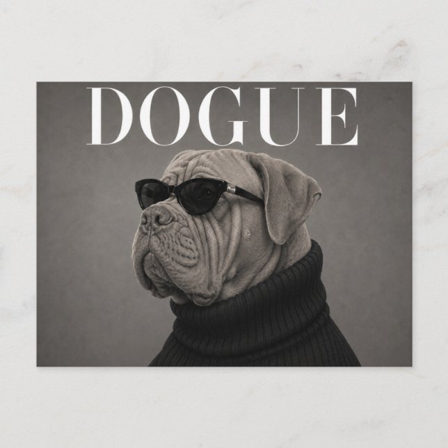 Carte Postale Dogue du Bordeaux Luxe Éditorial de Mode (Devant)