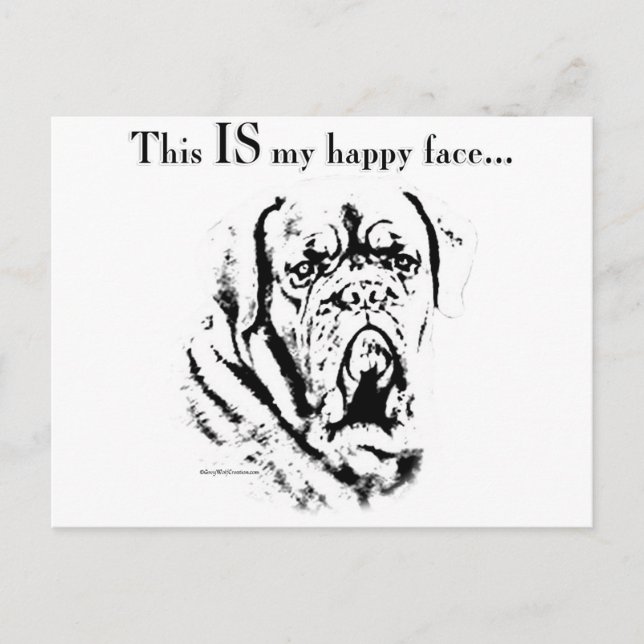 Carte Postale Dogue Happy Face (Devant)